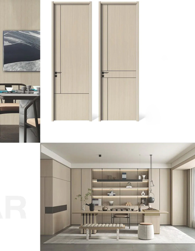 浅木色自然纹理实木门