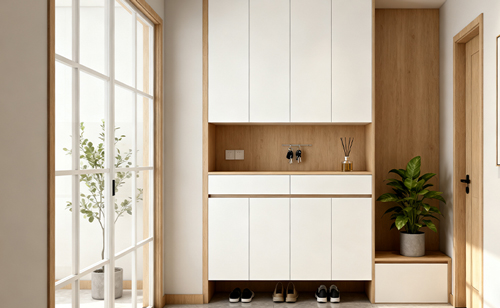 北欧风入户鞋柜：藏露之间，解锁玄关的简约美学